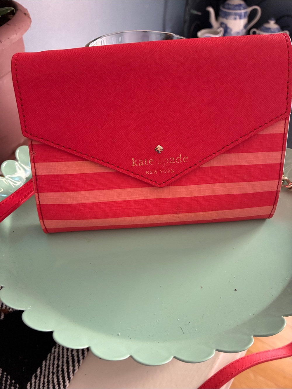Kate Spade Envelope Style Red/Coral Crossbody - Picture 12 of 12